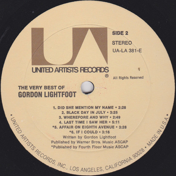 Gordon Lightfoot : The Very Best Of Gordon Lightfoot (LP, Comp, RE)
