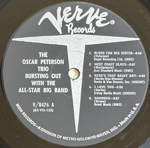 The Oscar Peterson Trio : Bursting Out With The All-Star Big Band! (LP, Album, Mono, MGM)