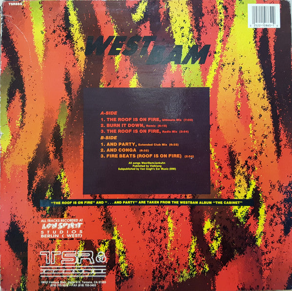 WestBam : The Roof Is On Fire / And Party (12")