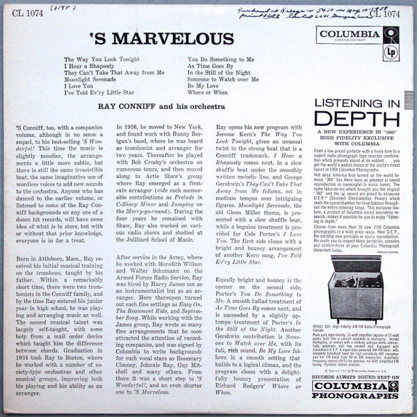 Ray Conniff & His Orchestra : 'S Marvelous (LP, Album, Mono)