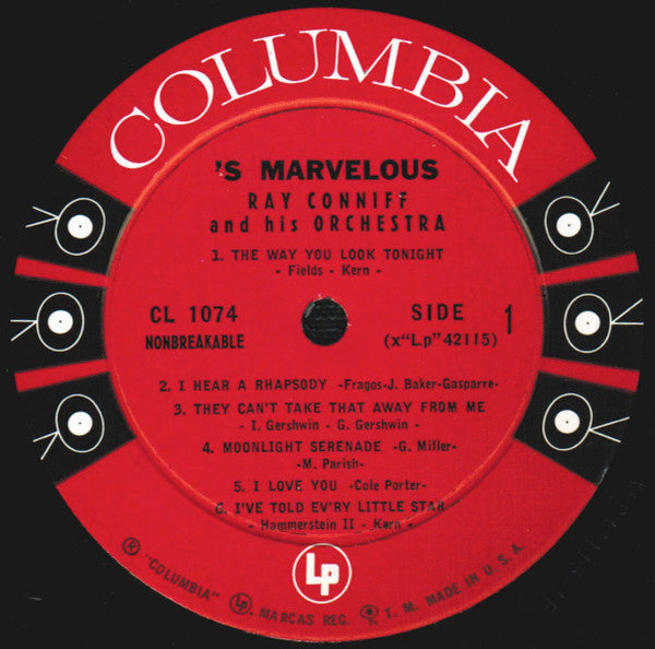 Ray Conniff & His Orchestra : 'S Marvelous (LP, Album, Mono)
