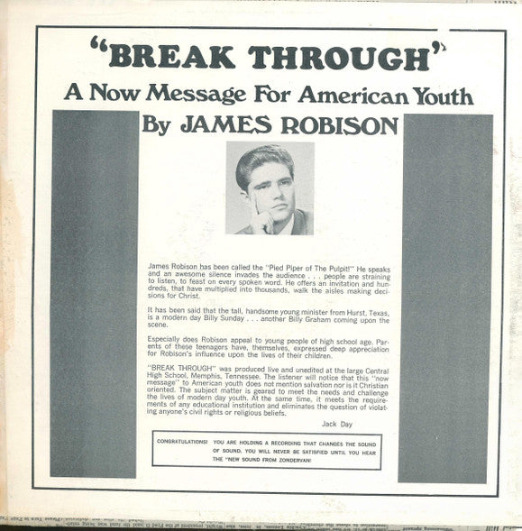 James Robison : "Break Through" A Now Message For American Youth (LP)