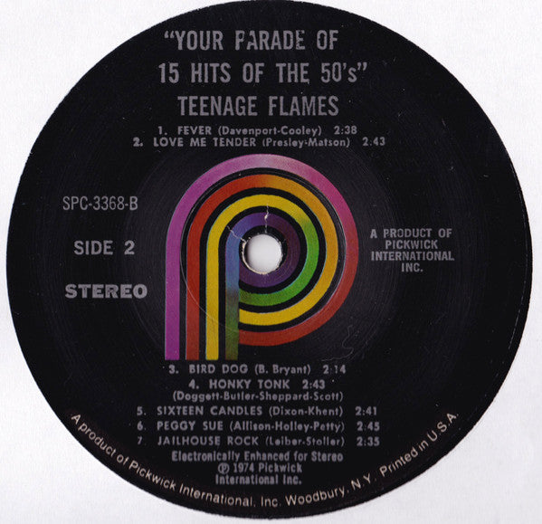 The Teenage Flames : Your Parade Of 15 Hits Of The 50's (LP, Album)