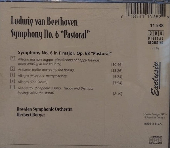 Ludwig van Beethoven - Dresden Symphonic Orchestra*, Herbert Berger (4) : Symphony No. 6 "Pastoral" (CD, Album)