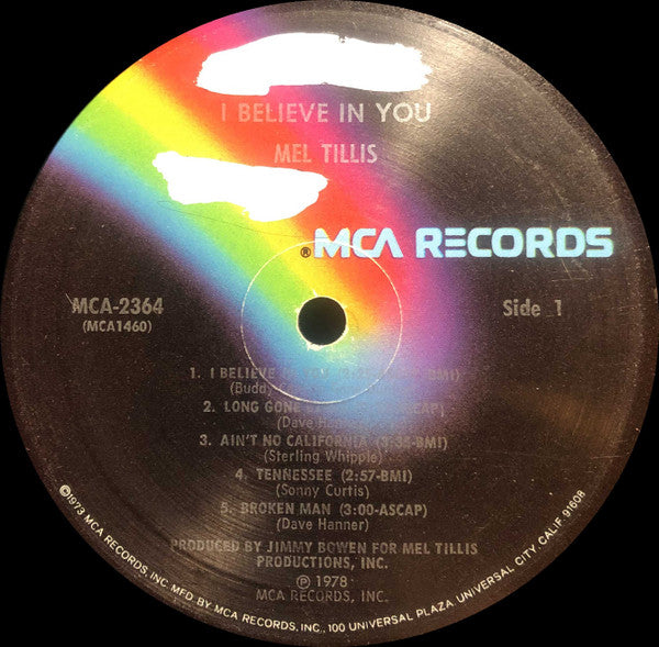 Mel Tillis : I Believe In You (LP, Album, Pin)