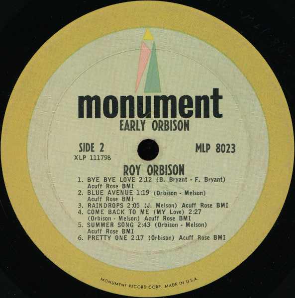 Roy Orbison : Early Orbison (LP, Album, Comp, Mono, Ter)