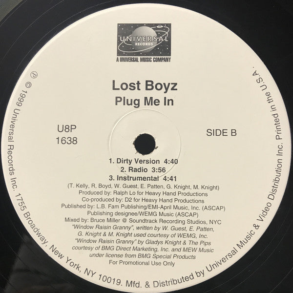 Lost Boyz : Plug Me In (12", Promo)