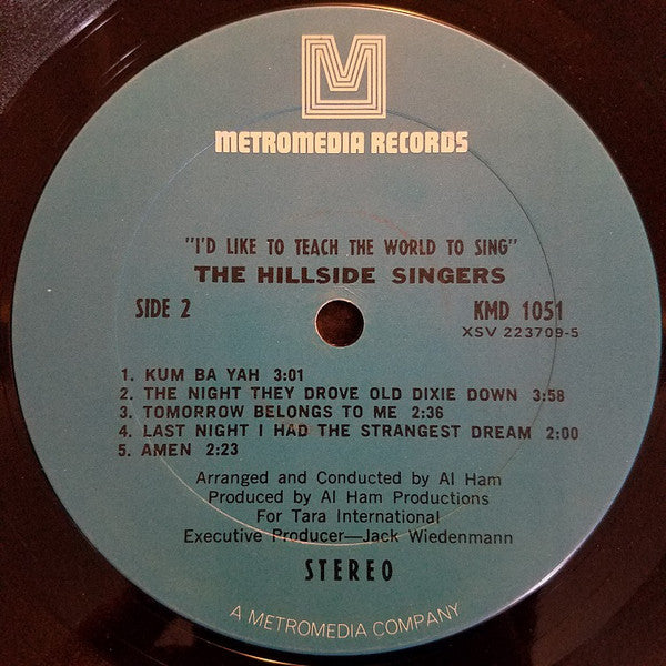 The Hillside Singers : I'd Like To Teach The World To Sing (LP, Album)