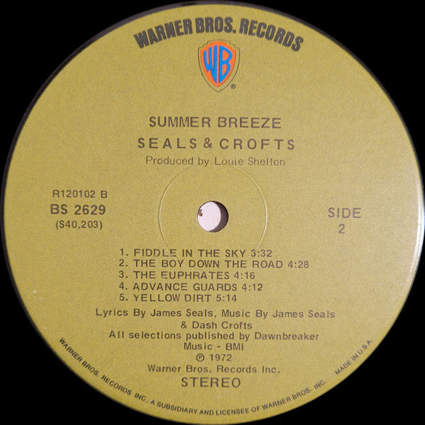 Seals & Crofts : Summer Breeze (LP, Album, RCA)