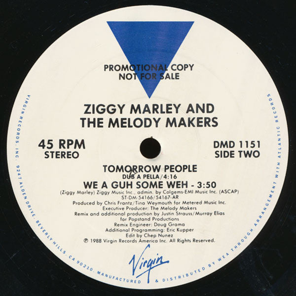 Ziggy Marley And The Melody Makers : Tomorrow People (12", Promo)