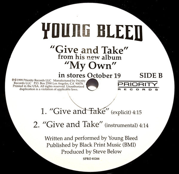 Young Bleed : Give And Take (12", Promo)