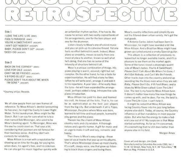 Mose Allison : Retrospective (LP, Comp, San)