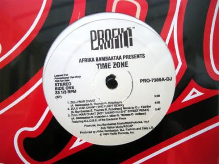 Afrika Bambaataa presents Time Zone : Zulu War Chant (12", Promo)