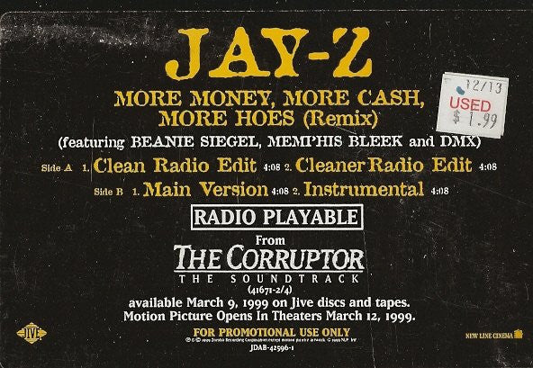 Jay-Z : More Money, More Cash, More Hoes (Remix) (12", Promo)