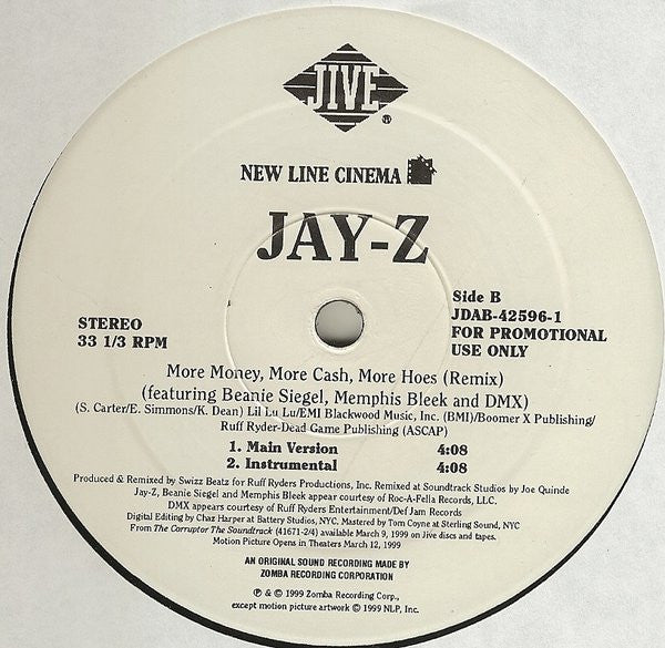 Jay-Z : More Money, More Cash, More Hoes (Remix) (12", Promo)