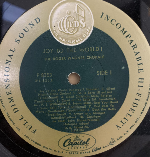 The Roger Wagner Chorale : Joy To The World (LP, Album, Mono)