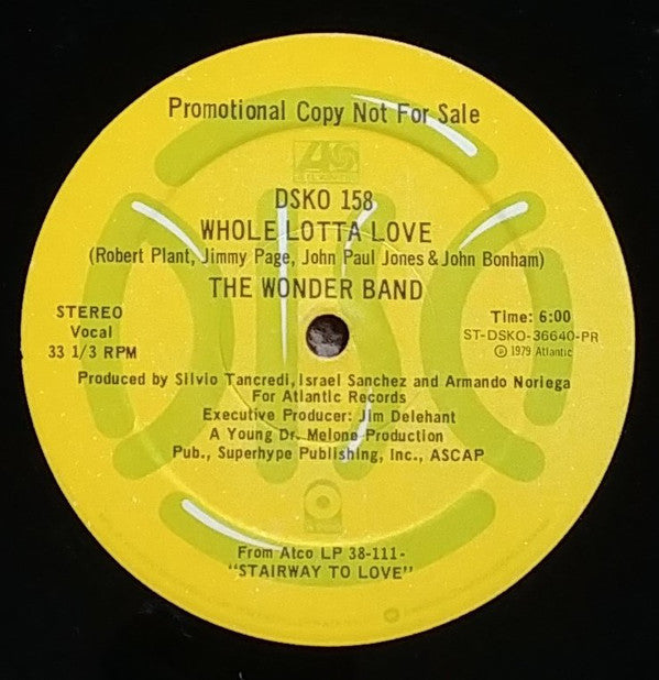 The Wonder Band : Whole Lotta Love (12", Promo)