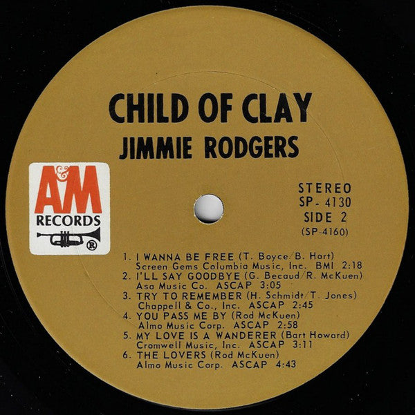 Jimmie Rodgers (2) : Child Of Clay (LP, Album)