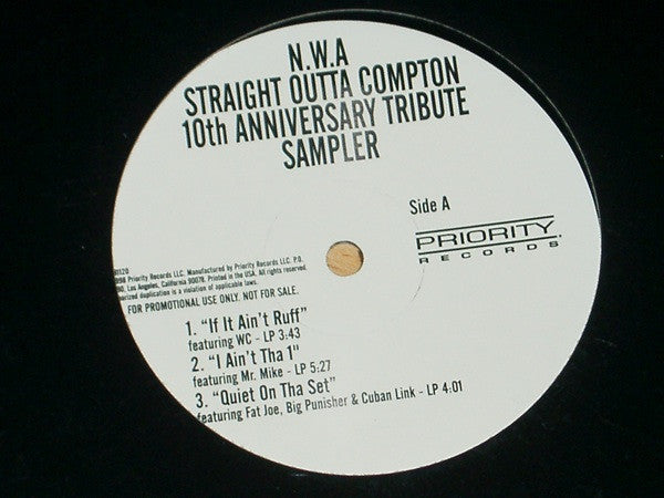N.W.A. : Straight Outta Compton - 10th Anniversary Tribute Sampler (12", Promo)