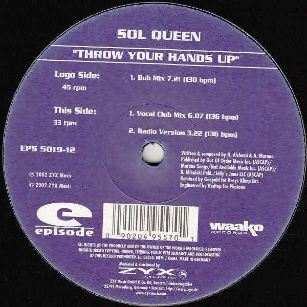 Sol Queen : Throw Your Hands Up (12")