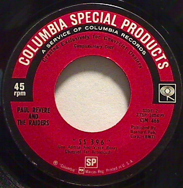 The Cyrkle / Paul Revere And The Raiders* : Camaro / SS 396 (7", Promo, Styrene, Ter)