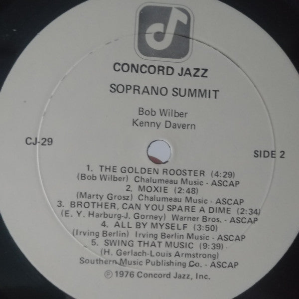 Bob Wilber • Ken Davern* • Marty Grosz • Ray Brown • Jake Hanna, Soprano Summit : Soprano Summit In Concert (LP, Album)