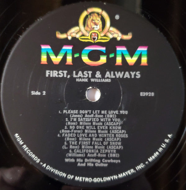 Hank Williams : First, Last And Always (LP, Comp, Mono, RE)