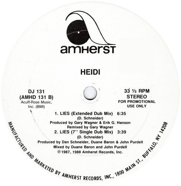 Heidi (15) : Lies! (12", Promo)