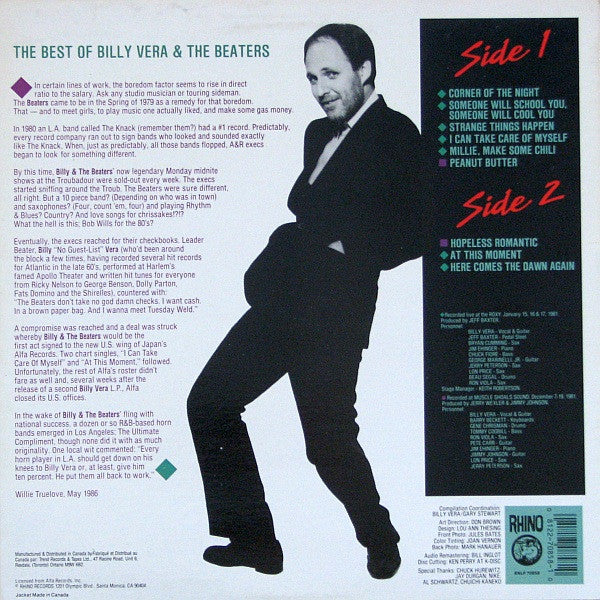 Billy Vera & The Beaters : By Request (The Best Of Billy Vera & The Beaters) (LP, Comp, Gre)