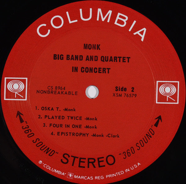 Thelonious Monk : Big Band And Quartet In Concert (LP, Album, Ter)
