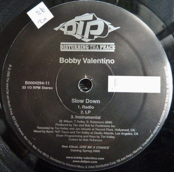 Bobby Valentino (2) : Slow Down (12", Single)