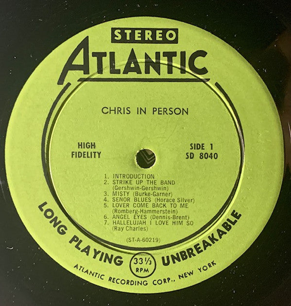 Chris Connor : Chris In Person (LP, Album)