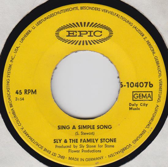 Sly & The Family Stone : Everyday People (7", Single)