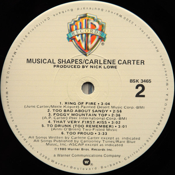 Carlene Carter : Musical Shapes (LP, Album, Los)