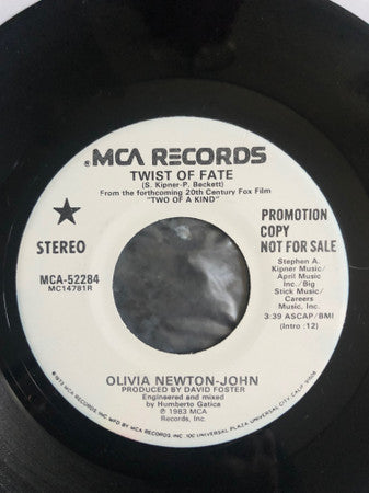 Olivia Newton-John : Twist of Fate (7", Promo)