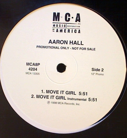 Aaron Hall : All The Places (I Will Kiss You) / Move It Girl (12", Promo)