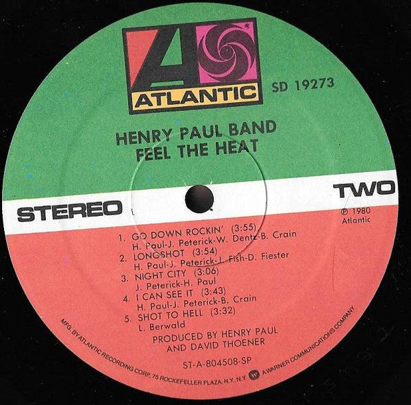 Henry Paul Band : Feel The Heat (LP, Album, Spe)