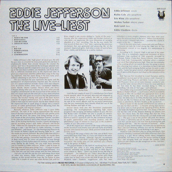 Eddie Jefferson : The Live-Liest (LP, Album)