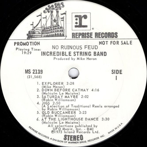 Incredible String Band* : No Ruinous Feud (LP, Album, Promo, Gat)