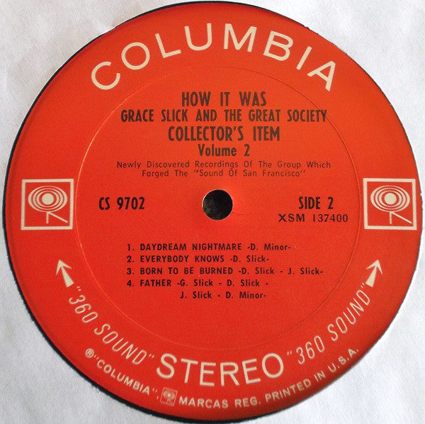 Grace Slick And The Great Society : Vol.2 - Collectors Item : How It Was (LP, Album)