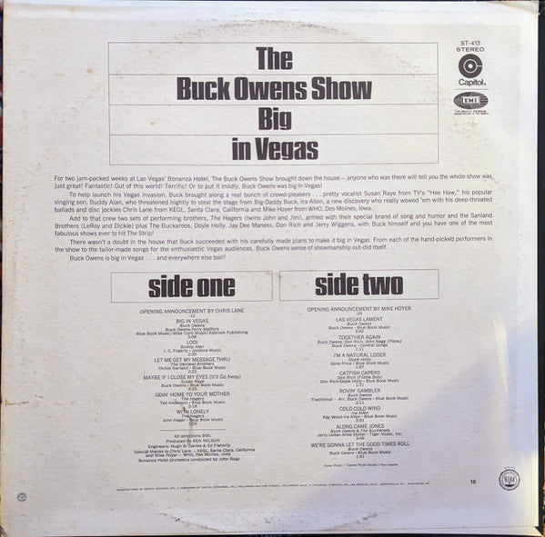 Buck Owens : The Buck Owens Show Big In Vegas (LP, Album, Jac)