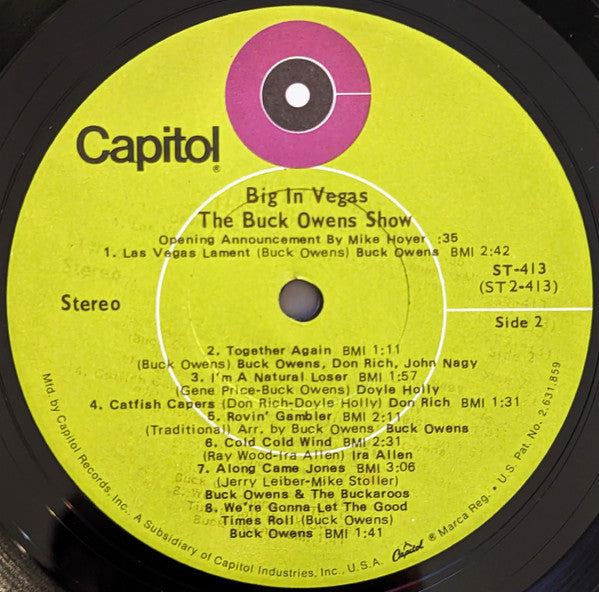 Buck Owens : The Buck Owens Show Big In Vegas (LP, Album, Jac)