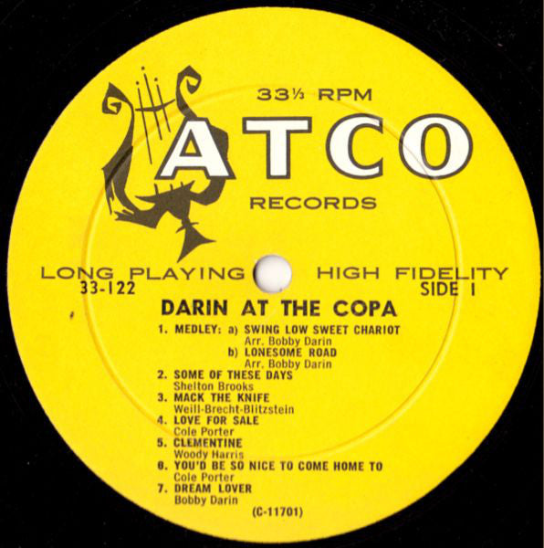 Bobby Darin : Darin At The Copa (LP, Album, Mono)