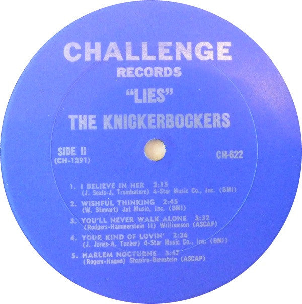 The Fabulous Knickerbockers* : Lies (LP, Album, Mono)
