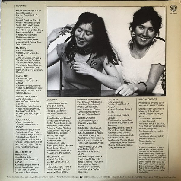 Kate & Anna McGarrigle : Kate & Anna McGarrigle (LP, Album, Ter)