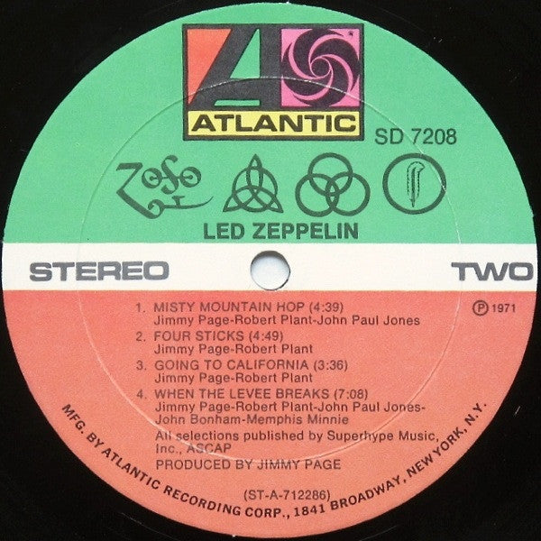 Led Zeppelin : Untitled (LP, Album, Gat)