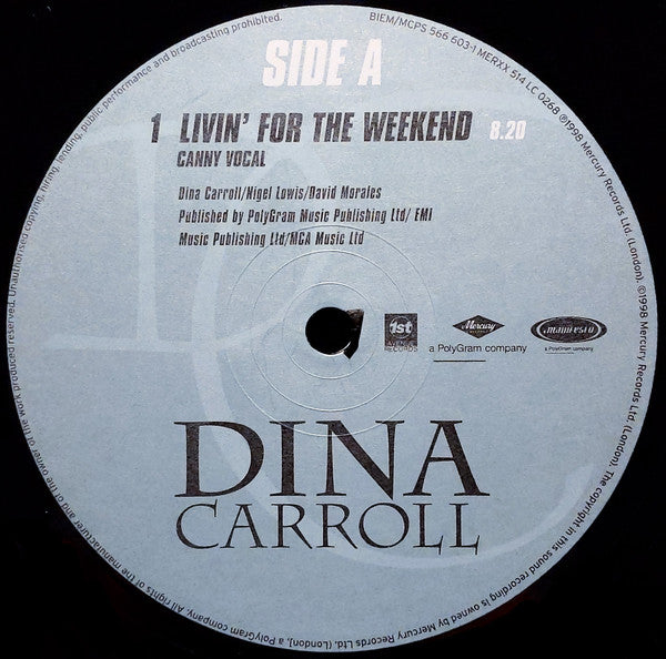 Dina Carroll : Livin' For The Weekend (12")