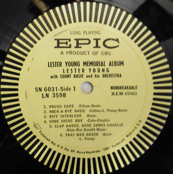 Lester Young With Count Basie Orchestra : Lester Young Memorial Album (2xLP, Comp)