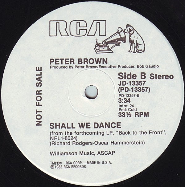 Peter Brown (2) : Baby Gets High / Shall We Dance (12", Single, Promo)