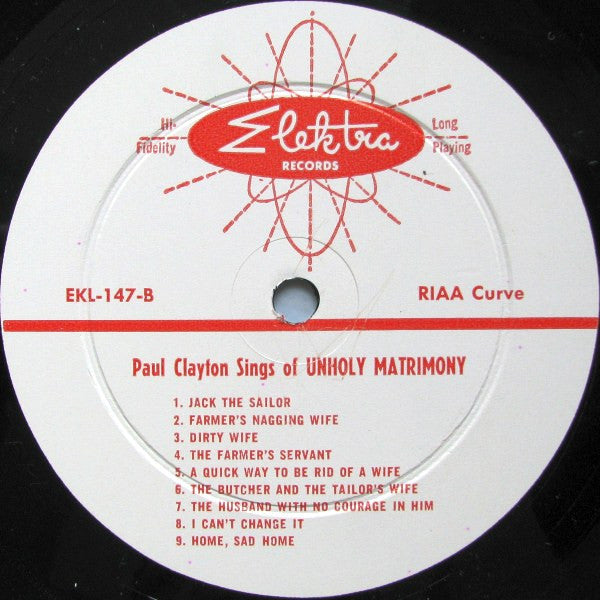 Paul Clayton (2) : Paul Clayton Sings Unholy Matrimony (LP, Mono)
